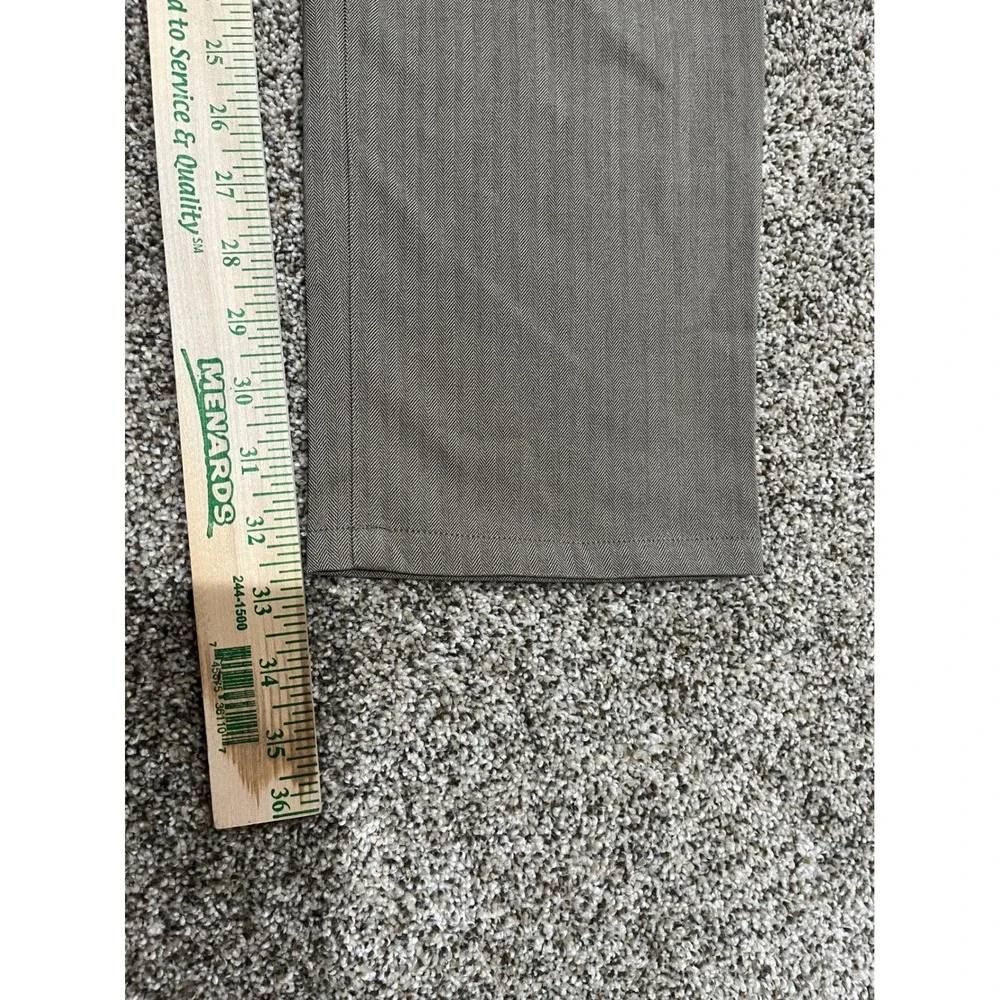 Paige Mens 34 Herringbone Trousers Khaki Brown Slim Fit Stretch Dress Pants